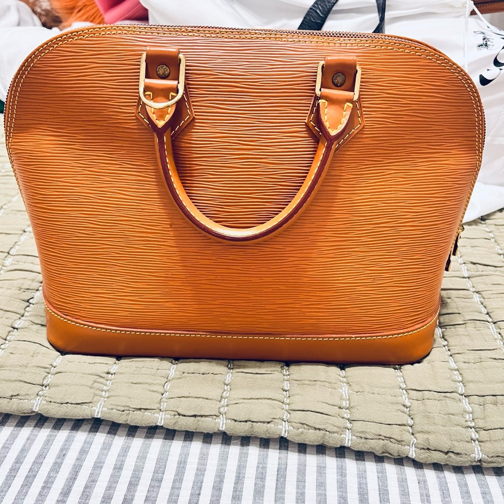 Louis Vuitton Orange Leather Satchel